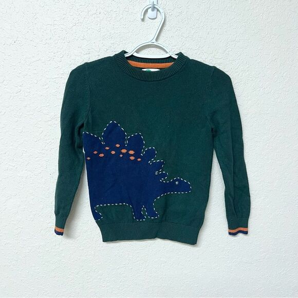 Mini Boden Dinosaur Sweater Boys Size 9-10 Kids Crew Cotton Wool Blend Pullover - Picture 1 of 6